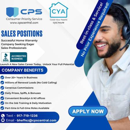 Now Hiring – On-Site Sales Reps in Brooklyn (Base + Commission) | Immidate Start |Craigslist